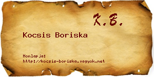Kocsis Boriska névjegykártya